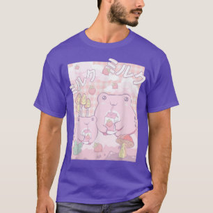 Camiseta Cottagecore Aestético Kawaii Sapo Strawberry Milk