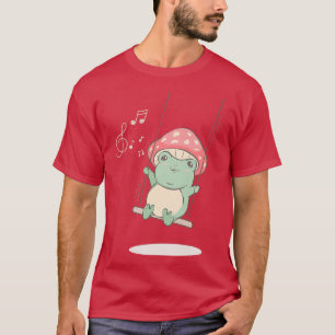 Camiseta Cottagecore Aesthetic Kawaii Frog Sakura Cherry Bl