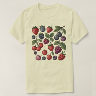 Camiseta Cottagecore Berry & Tee - Morango Framboesa Pri