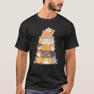 Camiseta Cottagecore Cat Oferece Raparigas Mulheres Engraça