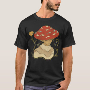 Camiseta Cottagecore de Cogumelo Vintage Magia Planta Faeco