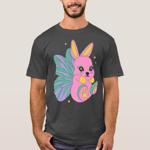 Camiseta cottagecore fada grunge borboleta coelheira mulher