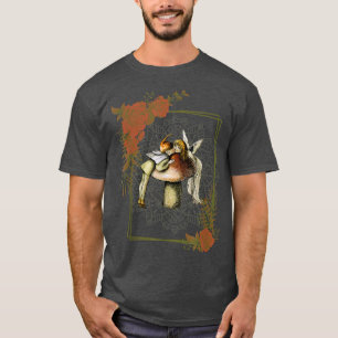 Camiseta Cottagecore - Fadas Estéticas Sobre Uma Toadstool 