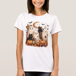 Camiseta Cottagecore Fantasmas Florais Halloween