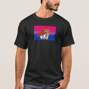Camiseta Cottagecore Mushroom Love Bisexual Priry Flag Myco
