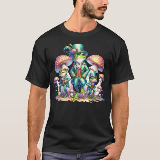 Camiseta Cottagecore Mushrooms Fancy Dancing Green Frogs