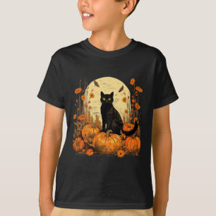Camiseta Cottagecore Preto Floral Pumpkins outono outono