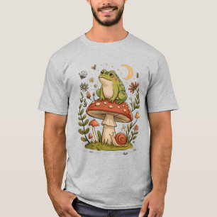 Camiseta Cottagecore Sapo Cogumelo Floresta Lua