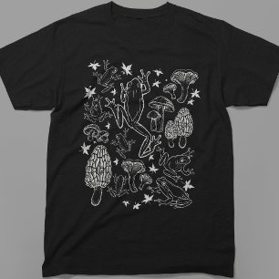 Camiseta Cottagecore Vintage Sapos Cogumelos Bruxas Goth
