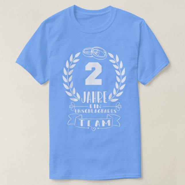 Camiseta Cotton Wedding 2nd Wedding Anniversary Marriage Si (Frente do Design)
