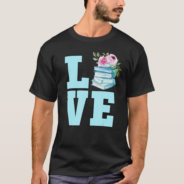 Camiseta Cótulo Cónico Leitura Floral do Livro (Frente)