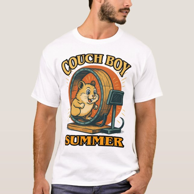 Camiseta Couch Boy Summer — Lazy Vibes Hamster on the Move (Frente)