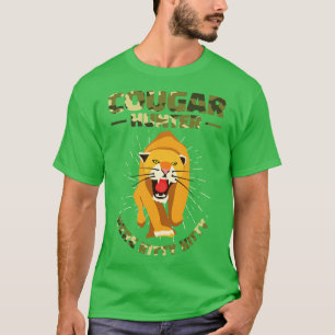Camiseta Cougar Hunter Animais Selvagens Caça Grande Caça D
