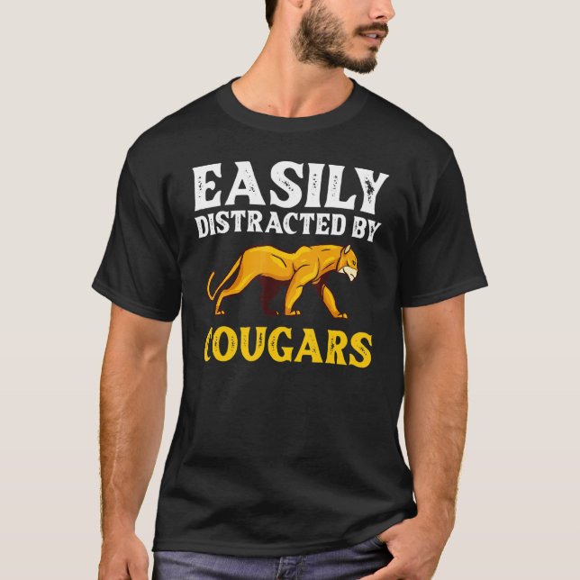 Camiseta Cougar Mountain Lion Animal Cat Head  Cute Wildcat (Frente)