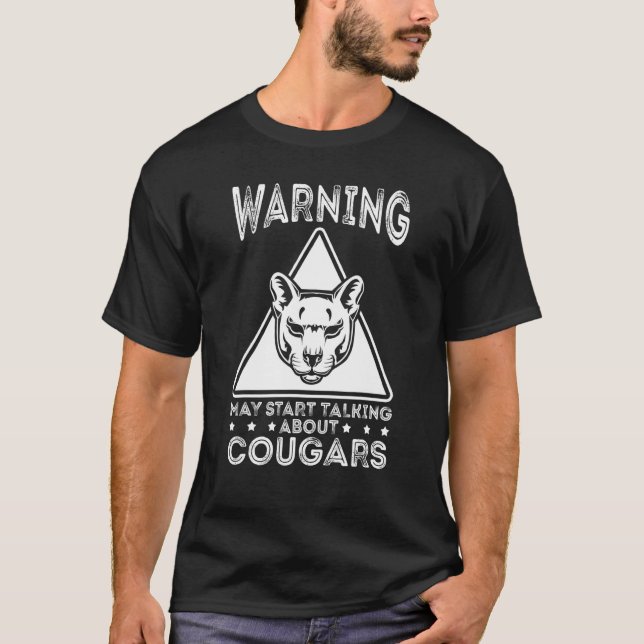 Camiseta Cougar Mountain Lion Animal Cat Head  Cute Wildcat (Frente)