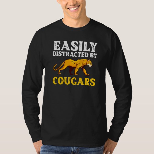 Camiseta Cougar Mountain Lion Animal Cat Head Cute Wildcat  (Frente)