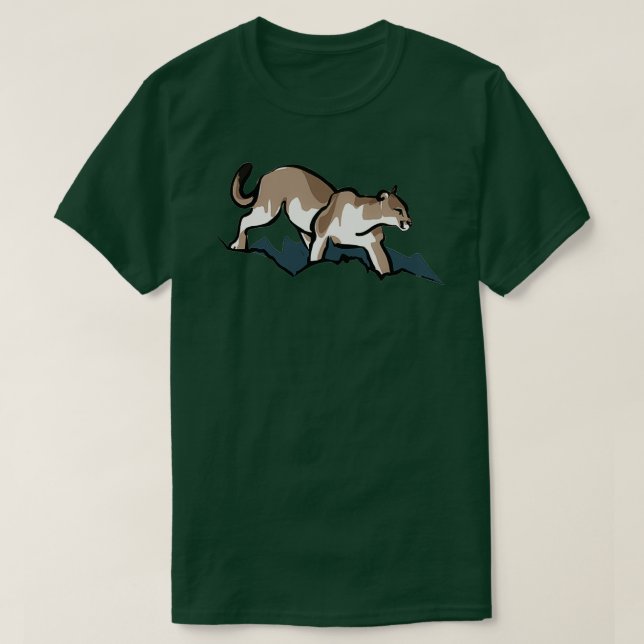 Camiseta Cougar Puma Mountain Lion Panther  (Frente do Design)