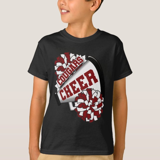 Camiseta Cougars Cheer Ck Para Espírito de Cheerleading Esc (Frente)