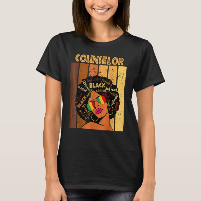 Camiseta Counselor Afro African American Women Black Histor (Frente)