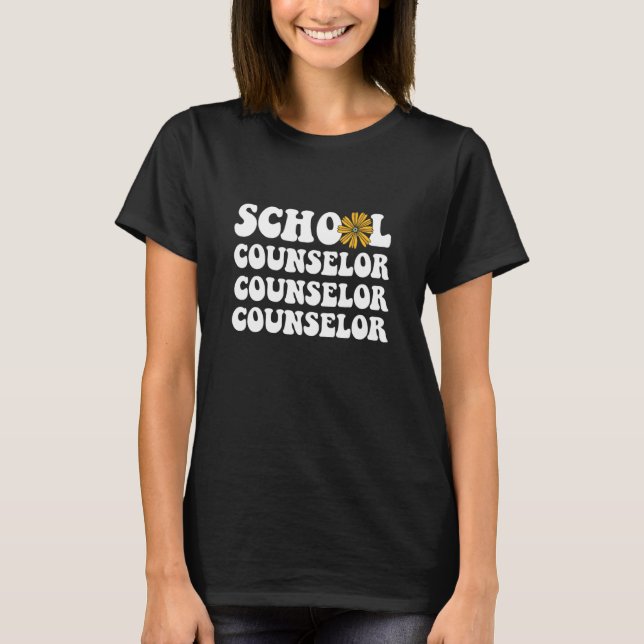 Camiseta Counselor Groovy School Counselor Back To School (Frente)