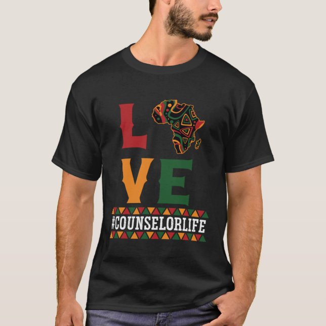 Camiseta Counselor Love Map African American Black History  (Frente)