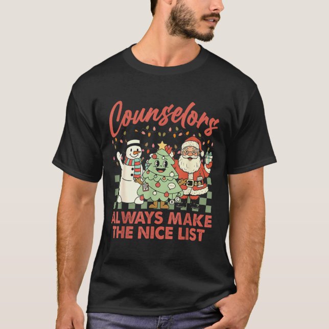 Camiseta Counselors Always Make The Nice List Santa Christm (Frente)