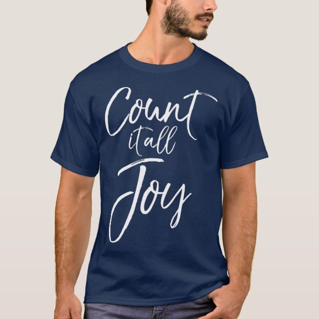 Camiseta Count it all Joy  Cute Choose Joy Christian (Frente)