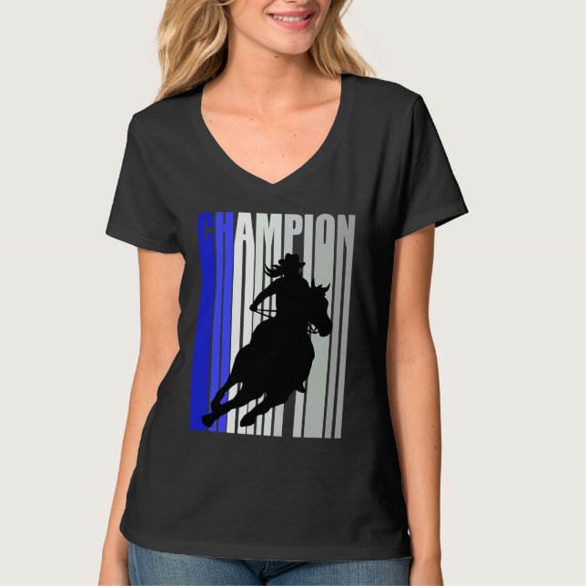 Camiseta Country Cowgirl Champion Horse Riding Barrel Racin (Frente)