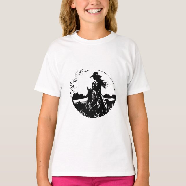 Camiseta Country Elegante Horse Cowgirl Western Equestrian (Frente)