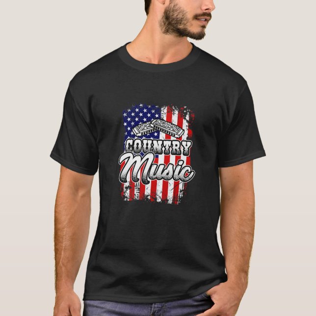 Camiseta Country Harmonica American F (Frente)
