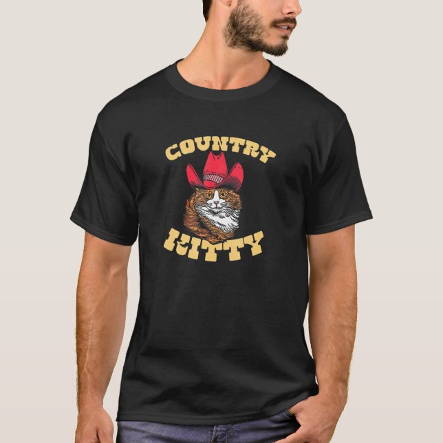 Camiseta Country Kitty  Country Cowgirl Cat Western Vibe (Frente)