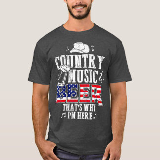 Camiseta Country Music e Beer odeia Por Que Estou Aqui Engr