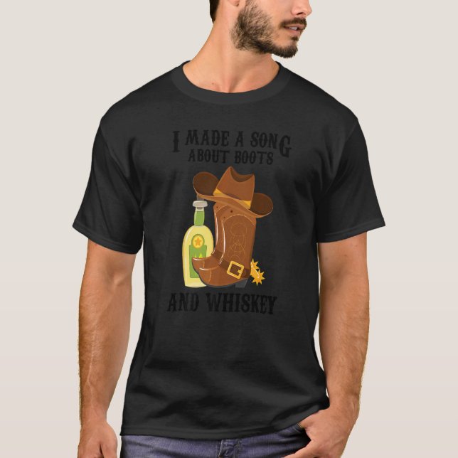 Camiseta Country Music Eu Fiz Uma Música Sobre Boots And Wh (Frente)