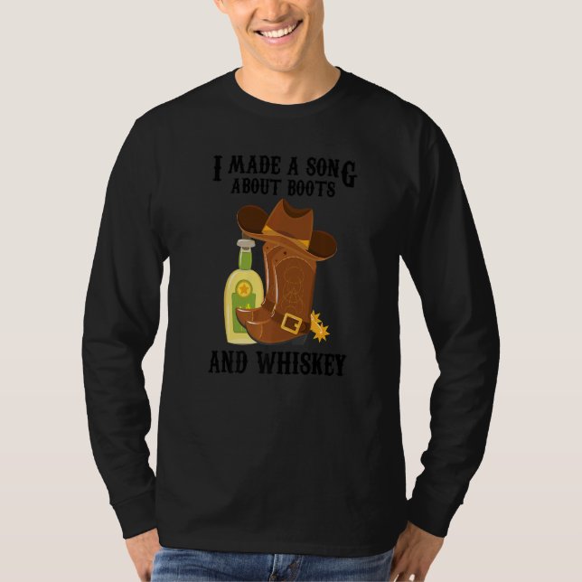 Camiseta Country Music Eu Fiz Uma Música Sobre Boots And Wh (Frente)