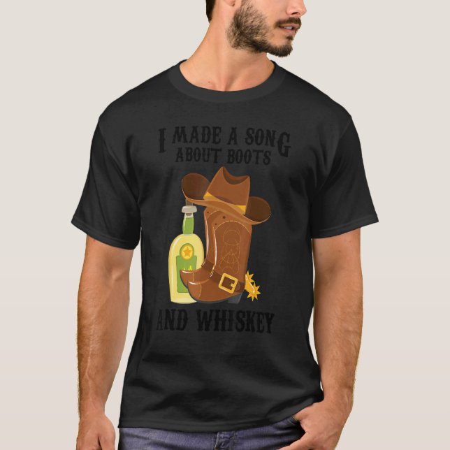 Camiseta Country Music Eu Fiz Uma Música Sobre Boots And Wh (Frente)