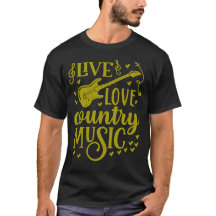 Country Music Shirt Live Love Country Music Cotaçã