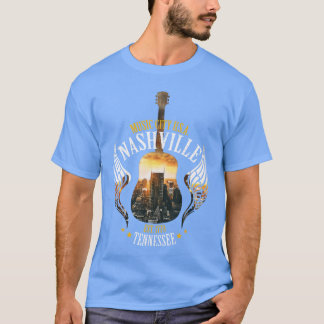 Camiseta Country Nashville Retro Guitar Pequena família ami