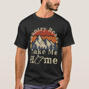 Camiseta Country Roads West Virginia Me Leve Para Casa Mapa