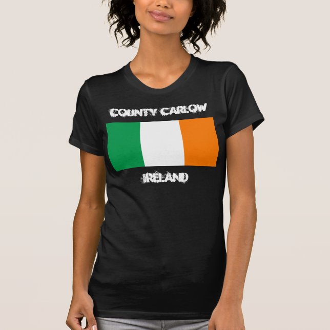Camiseta County Carlow, Irlanda com bandeira irlandesa (Frente)