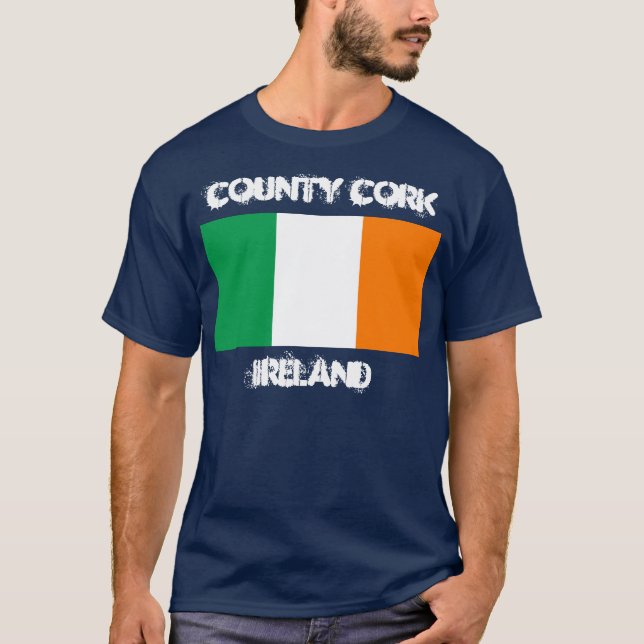 Camiseta County Cork, Irlanda com bandeira irlandesa (Frente)