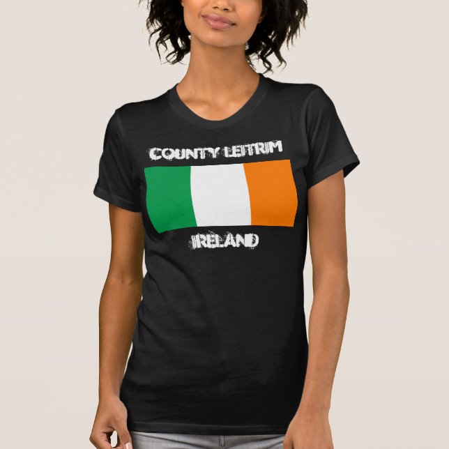 Camiseta County Leitrim, Irlanda com pavilhão irlandês (Frente)