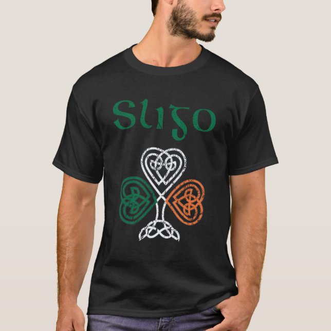 Camiseta County Sligo Shamrock Ireland Flag Craic E Ceol (Frente)