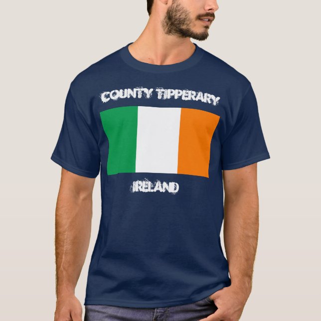 Camiseta County Tipperary, Irlanda com bandeira irlandesa (Frente)