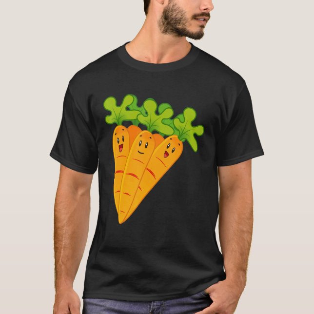 Camiseta Couple Costume Kid Fun Vegetable Carrot Halloween (Frente)