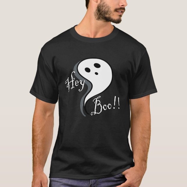 Camiseta Couple  Hey Boo Ghost Halloween (Frente)