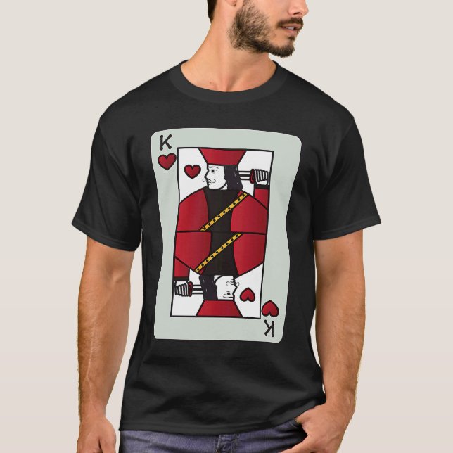 Camiseta Couple King of Heart Card Valentines  Pair (Frente)
