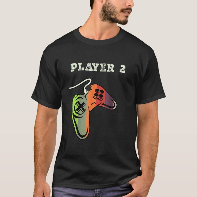 Camiseta Couple Matching Gamer Gaming Player 1 Player 2 (Frente)