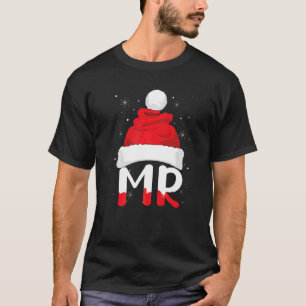 Camiseta Couple Matching Mrs and Mr Santa Hat Xmas Christm