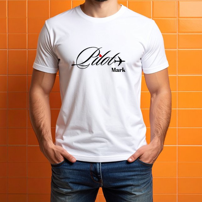 Camiseta Couple Matching Pilot & Airplane Simple Custom (Criador carregado)