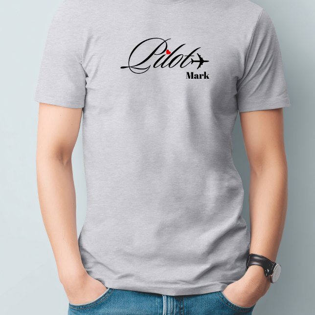 Camiseta Couple Matching Pilot & Airplane Simple Custom (Criador carregado)